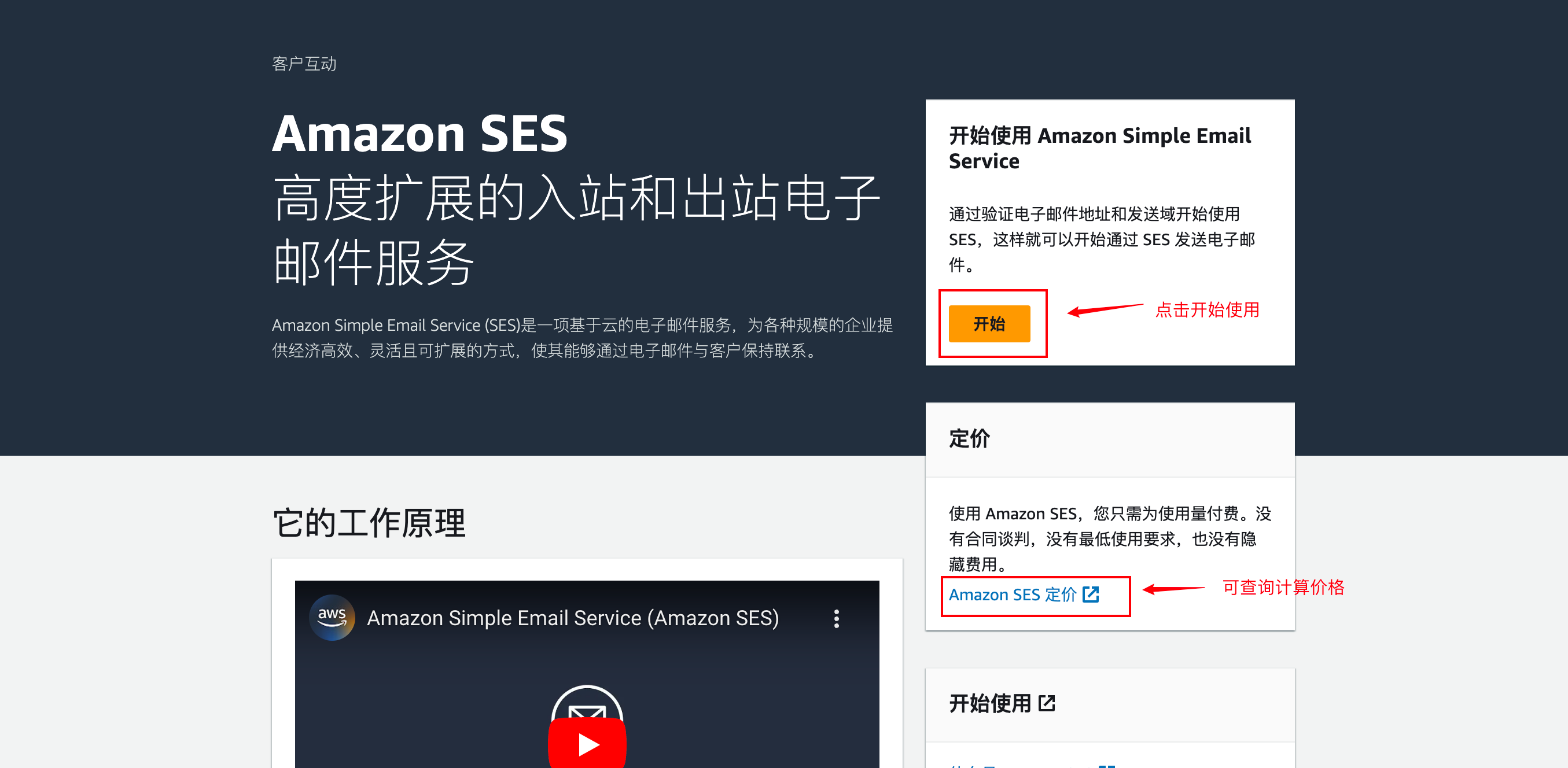 开始使用Amazon SES