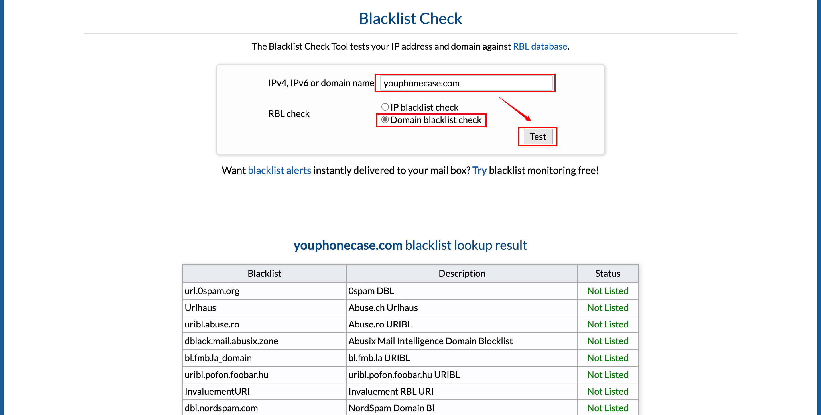 blacklistmaster检查是否被邮件评估机构拉黑